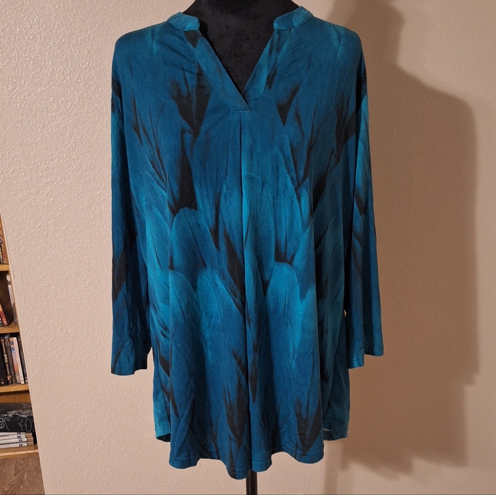 XXL Teal and Black Women's Top